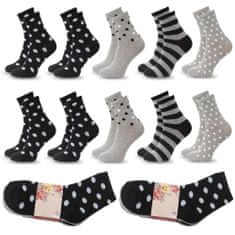Aleszale 10x ženské bavlněné ponožky dlouhé formy 35-38 - mix barev