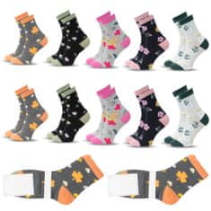 Aleszale 10x Dámské bavlněné ponožky Legrační vzory dlouhé 39-41