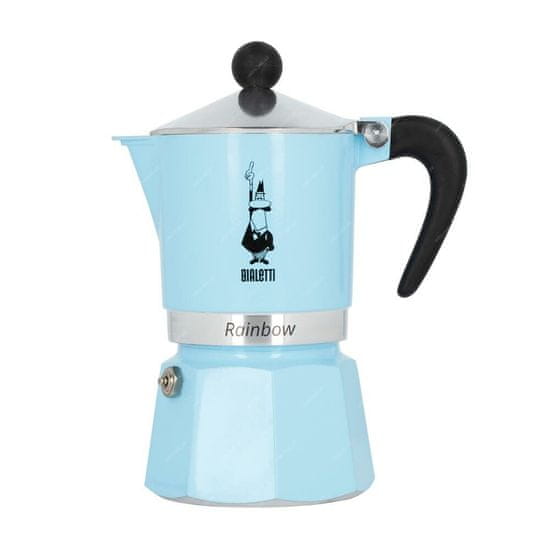 Bialetti Moka konvice rainbow 3 šálky světlomodrá