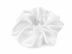 Kraftika 1pc white satin scrunchie hair tie