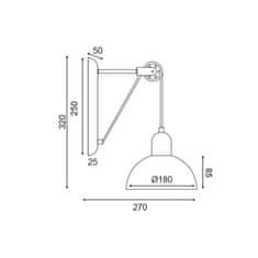 ACA ACA Lighting nástěnné svítidlo 1XE14 šedá/bílý kov 27X18X32CM CEZANNE EG5791W26G