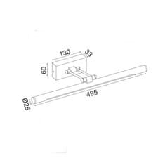 ACA ACA Lighting nástěnné svítidlo LED 12W 3000K 780LM černý kov IP44 50X6X19CM RIO PN10LEDW50BK