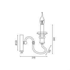 ACA ACA Lighting nástěnné svítidlo 1XE14 antická/rez kov 12X21X24CM TOULOUSE EG171W12R