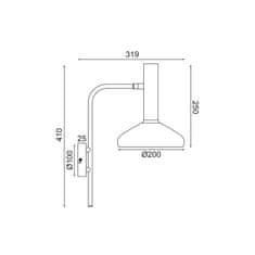 ACA ACA Lighting nástěnné svítidlo 1XE27 mosaz plus černá 32X20X41CM SHERLOCK AR4181W41BB