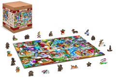 Wooden city Dřevěné puzzle Vánoční sněžítka 2v1, 505 dílků EKO