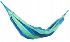 Hamaka houpací síť 200 x 80 cm silné pruhy modré