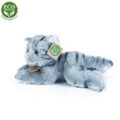 Rappa Plyšová kočka, šedá, ležící, 30 cm
