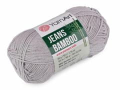 Kraftika 1ks (127) šedá sv. pletací příze jeans bamboo 50 g