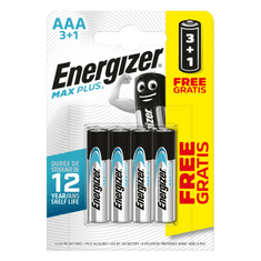 Energizer MAX PLUS ALKALICKÁ MIKROTUŽKOVÁ BATERIE 1,5V AAA 3+1 ks zdarma