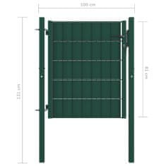 Vidaxl Plotová branka PVC a ocel 100 x 81 cm zelená