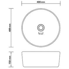 Vidaxl Luxusní umyvadlo kulaté matné bílé 40 x 15 cm keramické