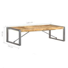 Greatstore Konferenční stolek 140 x 70 x 40 cm hrubé mangovníkové dřevo