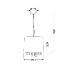 ACA ACA Lighting Textile závěsné svítidlo 1P400BK