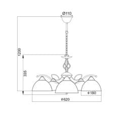 ACA ACA Lighting Elegant závěsné svítidlo AD89065B