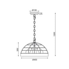 ACA ACA Lighting závěsné svítidlo 3XE27 dřevo plus černá D40XH120CM TESLA EG843P40B