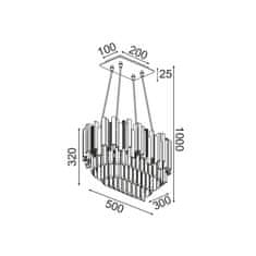 ACA ACA Lighting závěsné svítidlo 4XE14 křišťál plus zlatý kov 50X30XH100CM EMPIRE EG6174P50CG