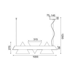 ACA ACA Lighting závěsné svítidlo LED 18W 3000K 1960LM kov černá plus akryl 7,5X100XH120CM ARMSTRONG DCR39215