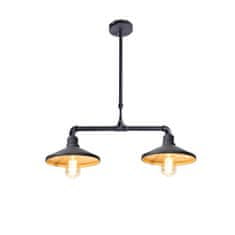 ACA ACA Lighting závěsné svítidlo 2XE27 černá plus zlatý kov 63X22XH92CM PIPE AR4172P63BG