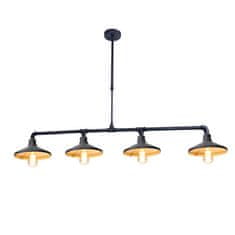 ACA ACA Lighting závěsné svítidlo 4XE27 černá plus zlatý kov 130X22XH92CM PIPE AR4174P130BG