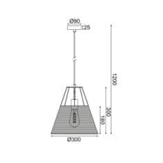 ACA ACA Lighting závěsné svítidlo 1XE27 ratan plus bílý kov D30XH120CM ZORBAS GN60P130WH