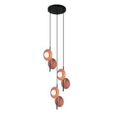 ACA ACA Lighting závěsné svítidlo 6XG9 měď/černý kov plus sklo 52X52XH138CM HYDRA HL4306P53BC