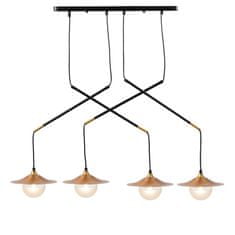 ACA ACA Lighting závěsné svítidlo 4XG9 mosaz/černý kov plus sklo 97X20XH128CM LAYLA HL4314P96BB