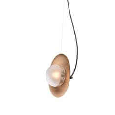 ACA ACA Lighting závěsné svítidlo 1XG9 mosaz/černý kov plus sklo 20X14XH122CM LAYLA HL4321P23BB