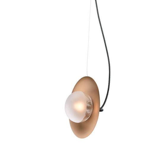 ACA ACA Lighting závěsné svítidlo 1XG9 mosaz/černý kov plus sklo 20X14XH122CM LAYLA HL4321P23BB