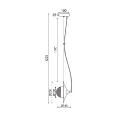 ACA ACA Lighting závěsné svítidlo 1XG9 mosaz/černý kov plus sklo 20X14XH122CM LAYLA HL4321P23BB