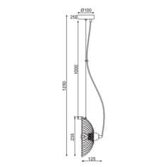 ACA ACA Lighting závěsné svítidlo 1XE27 černý kov 24X13XH125CM KOBE HL45841P24B