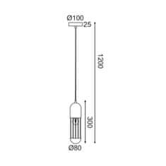 ACA ACA Lighting závěsné svítidlo 1XE27 bílý kov D10XH120CM LAB HM171P8WH