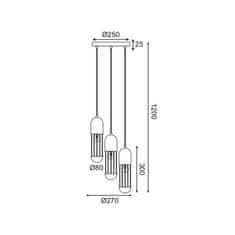 ACA ACA Lighting závěsné svítidlo 3XE27 bílý kov D27XH120CM LAB HM173P27WH