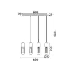 ACA ACA Lighting závěsné svítidlo 4XE27 bílý kov 65X8XH120CM LAB HM174P65WH