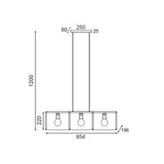 ACA ACA Lighting závěsné svítidlo 3XE27 černý kov 85X20XH120CM MORDOR HM843P85BK