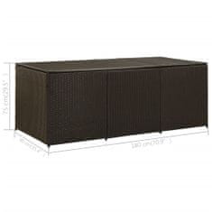 Greatstore Zahradní úložný box polyratan 180 x 90 x 75 cm hnědý