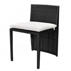 Greatstore 3dílný bistro set s poduškami polyratan černý