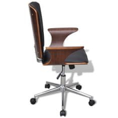 Greatstore Otočná kancelářská židle Bentwood s koženkovým čalouněním
