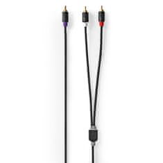 Nedis CABW24000AT30 propojovací audio kabel k subwooferu 2x cinch zástrčka - cinch zástrčka, 3 m