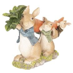Clayre & Eef Velikonoční dekorace - Zaječí rodinka s mrkví, Clayre & Eef 6PR2595