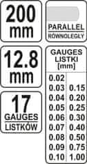 YATO Měrka na spáry 200 x 12,8 mm 17 ks