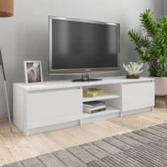 Greatstore TV stolek bílý s vysokým leskem 140 x 40 x 35,5 cm dřevotříska