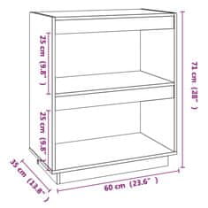 Greatstore Knihovna 60 x 35 x 71 cm masivní borovice