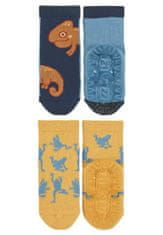 Sterntaler ponožky ABS protiskluzové chodidlo AIR, 2 páry, chameleon, žabky, modré, žluté 8032222, 18