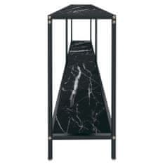 shumee Konzolový stolek černý 220 x 35 x 75,5 cm tvrzené sklo