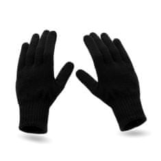 NANDY Pánský teplý zimní set - rukavice + rolák + čepice - Černá
