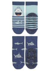 Sterntaler ponožky ABS protiskluzové chodidlo AIR, 2 páry, žraloci, modré 8032224, 18
