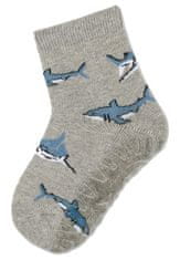 Sterntaler ponožky ABS protiskluzové chodidlo AIR, 2 páry, žraloci, oranž.+ šedá 8032224, 18