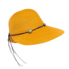 Aleszale Dámský slaměný plážový klobouk - žlutý