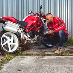 W-TEC Moto boty SmokinJoe Barva béžová s červeným pruhem, Velikost 42