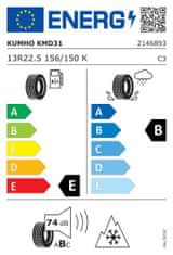 Kumho Pneu 13R22,5 18PR 150/156K KMD31 TL Záběrová